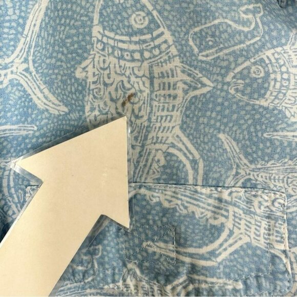 Vineyard Vines Men’s Fishing Shirt Blue Fish Print Vented Performance Medium - Picture 8 of 12